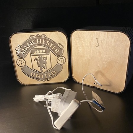 Lampe med Manchester United motiv.